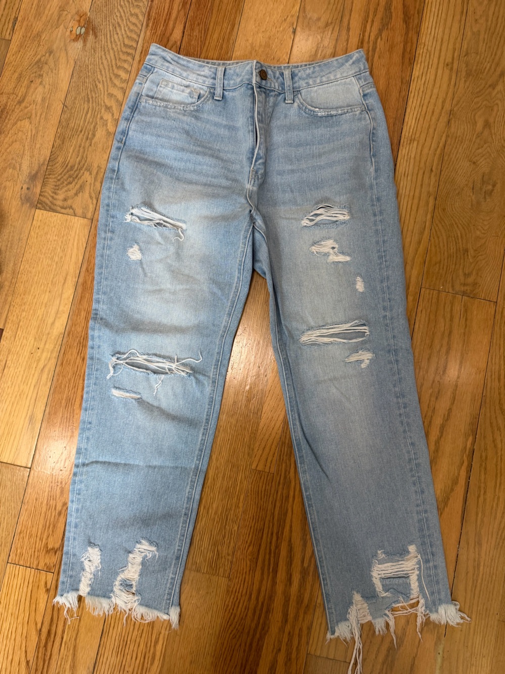 Flying Monkey Light Blue Distressed Boyfriend Jeans